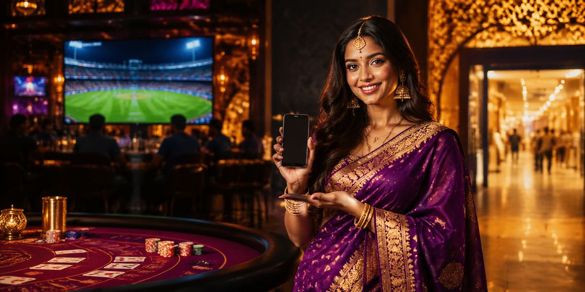 Night market in India with people engaged in cricket sports betting